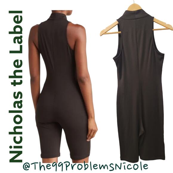 Nicholas Black Ribbed Romper - Picture 4 of 9
